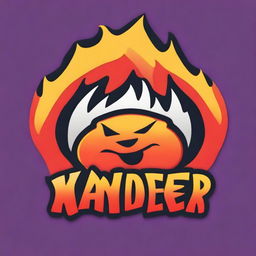 Create an image featuring a logo with the text 'XANDER' and a cartoon fire