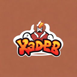 Create an image featuring a logo with the text 'XANDER' and a cartoon fire