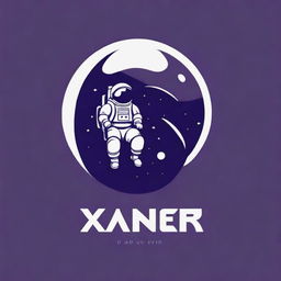 Create an image featuring a logo with the text 'XANDER' and elements of a moon and an astronaut