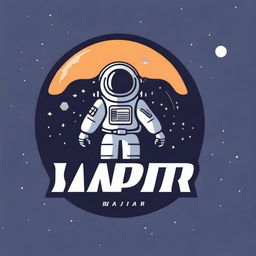 Create an image featuring a logo with the text 'XANDER' and elements of a moon and an astronaut