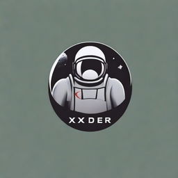 Create an image featuring a brand logo with the text 'XANDER' and elements of an astronaut and the moon