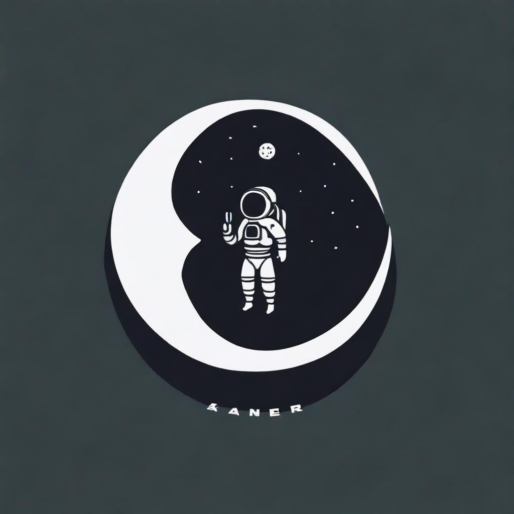 Create an image featuring a brand logo with the text 'XANDER' and elements of an astronaut and the moon