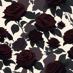 A dark bleeding floral aesthetic scene featuring a bouquet of deep, rich-colored flowers like dark red roses and black dahlias, with subtle hints of blood dripping from the petals