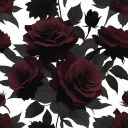 A dark bleeding floral aesthetic scene featuring a bouquet of deep, rich-colored flowers like dark red roses and black dahlias, with subtle hints of blood dripping from the petals