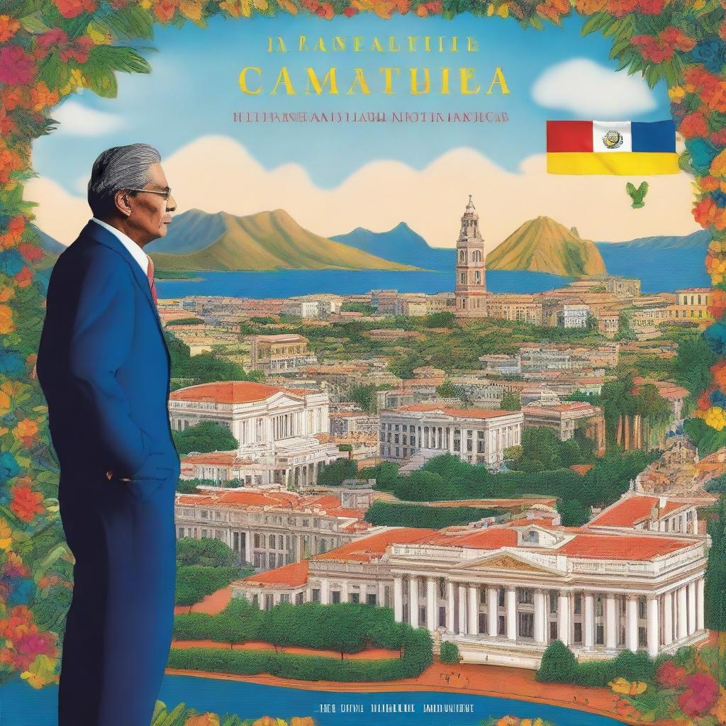 Create a detailed and vibrant image depicting the story of the richest president in Latin America