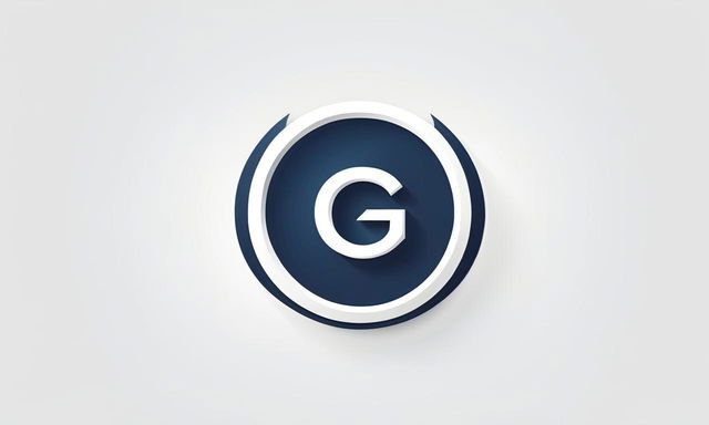 Bold 'logo' text in modern typeface with 3D effect and deep blue color on white background, encased in thin circular border.