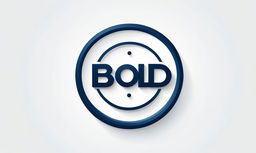 Bold 'logo' text in modern typeface with 3D effect and deep blue color on white background, encased in thin circular border.