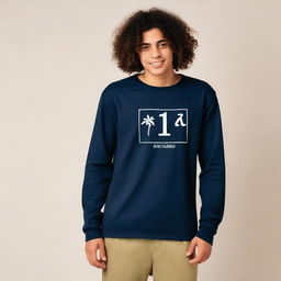 A navy blue long sleeve t-shirt with the word 'scouttarda' printed on the back