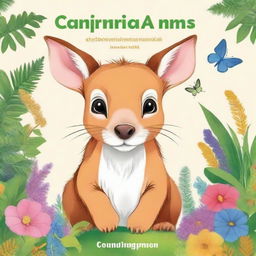 Crie uma capa de livro de colorir para crianças com desenhos de animais