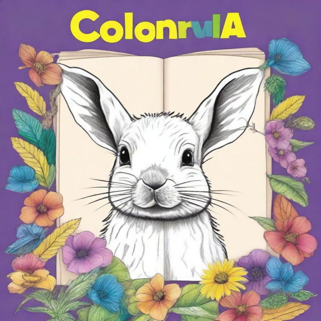 Crie uma capa de livro de colorir para crianças com desenhos de animais