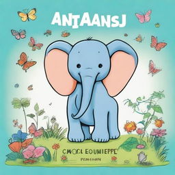 Crie uma capa para um livro infantil de colorir que apresenta vários animais