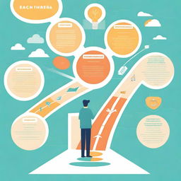 An inspiring image depicting a person standing at a crossroads with multiple career pathways leading to different goals