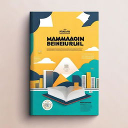 Create a book cover with the title 'Pendampingan Literasi Keuangan dengan pengenalan Financial Technology untuk Santriwan Pondok Pesantren Bahrul Maghfiroh Malang'