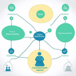 Create an image of a mind map with a central figure at the center