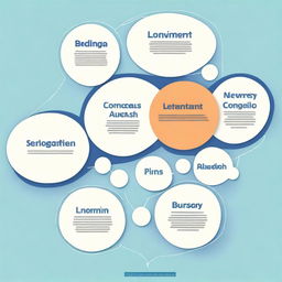 Create an image of a mind map with a central figure at the center