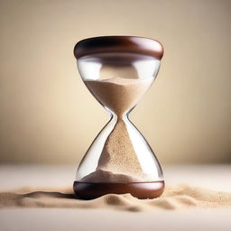 An hourglass with the sand forming a lightbulb as it flows down, symbolizing the effective use of time leading to brilliant ideas and innovation