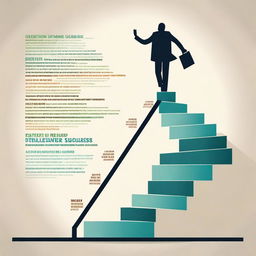 A dynamic and inspiring image of a person ascending a staircase