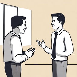 An illustration of a figure demonstrating good communication skills