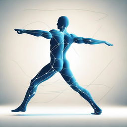 A dynamic figure demonstrating proactivity, depicted in an active pose, taking initiative and showing determination