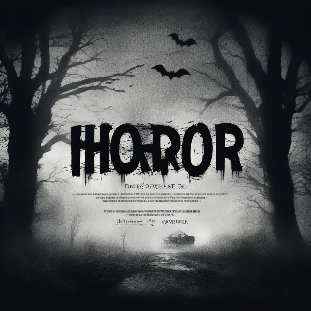 Add horror-themed text to the image to transform it into a film poster