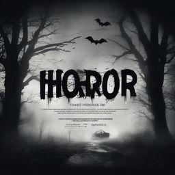 Add horror-themed text to the image to transform it into a film poster