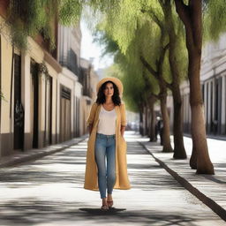 Una mujer latina en la ciudad de Bragado, Argentina