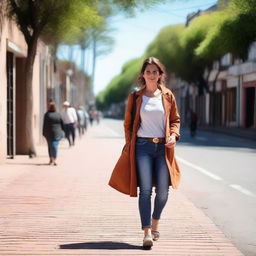 Una mujer latina en la ciudad de Bragado, Argentina