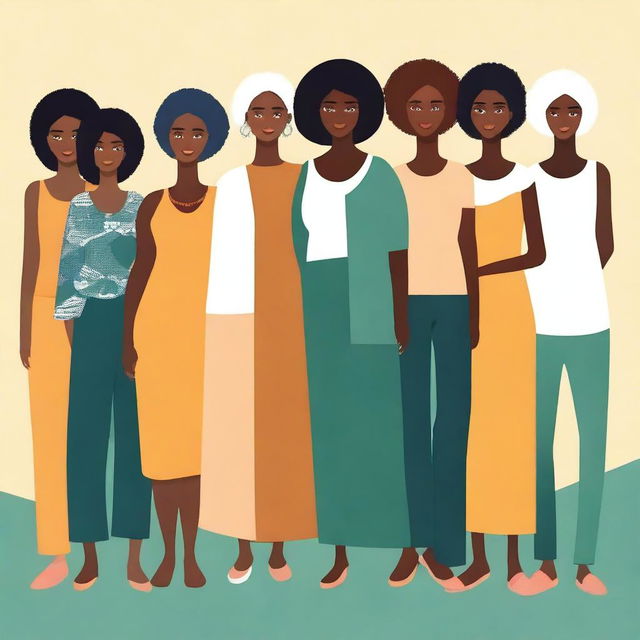 Create an image featuring a diverse group of women from different backgrounds, ages, and cultures, showcasing their unique styles and personalities