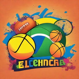 Create a fancy cover page for a physical education project with a sports theme