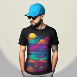 Create a t-shirt design featuring a unique and eye-catching graphic