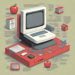 A detailed illustration depicting the story of how Steve Jobs and Steve Wozniak created Apple