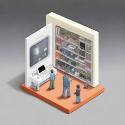 A detailed illustration depicting the story of how Steve Jobs and Steve Wozniak created Apple