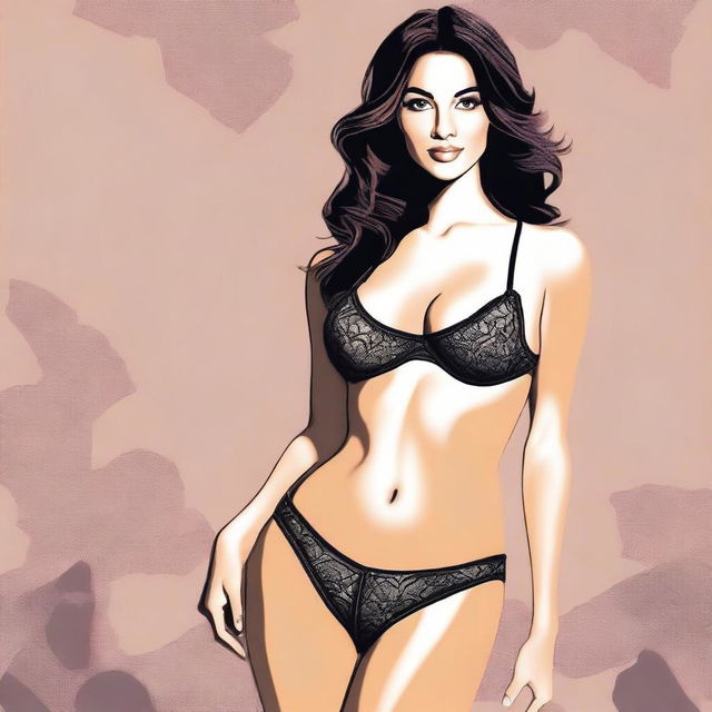 A tasteful and artistic depiction of a transgender individual wearing lingerie