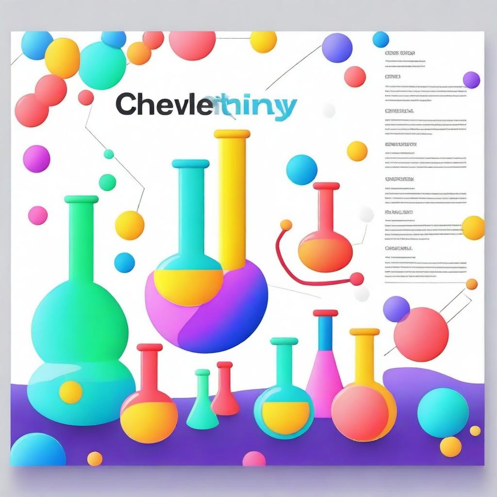 A vibrant and engaging cover page for a chemistry project