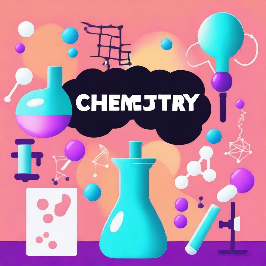 A vibrant and engaging cover page for a chemistry project