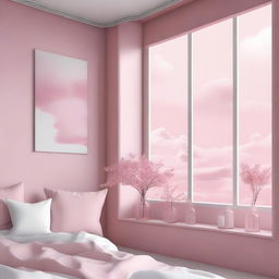 Create an image with an aesthetic pink theme