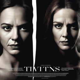 Create a dramatic and tense movie poster for a film titled 'Twins'