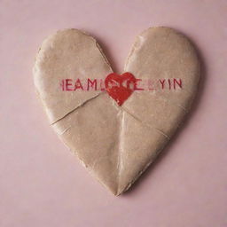 A vivid image of a shattered heart mended with two Band-Aids crossing each other. One bearing the name 'Kathleen Lynn Barnes' and the other reading 'Family'.