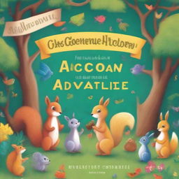 A children's book cover titled 'The Golden Acorn Adventure at Oak Valley Tutoring Academy'