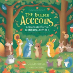 A children's book cover titled 'The Golden Acorn Adventure at Oak Valley Tutoring Academy'