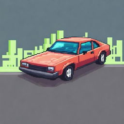 Create an image of a car in pixel art style