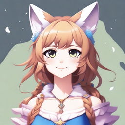 Create an anime-style waifu with lynx ears, inspired by the Iberian Lynx