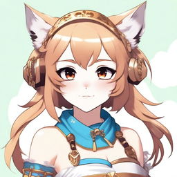 Create an anime-style waifu with lynx ears, inspired by the Iberian Lynx