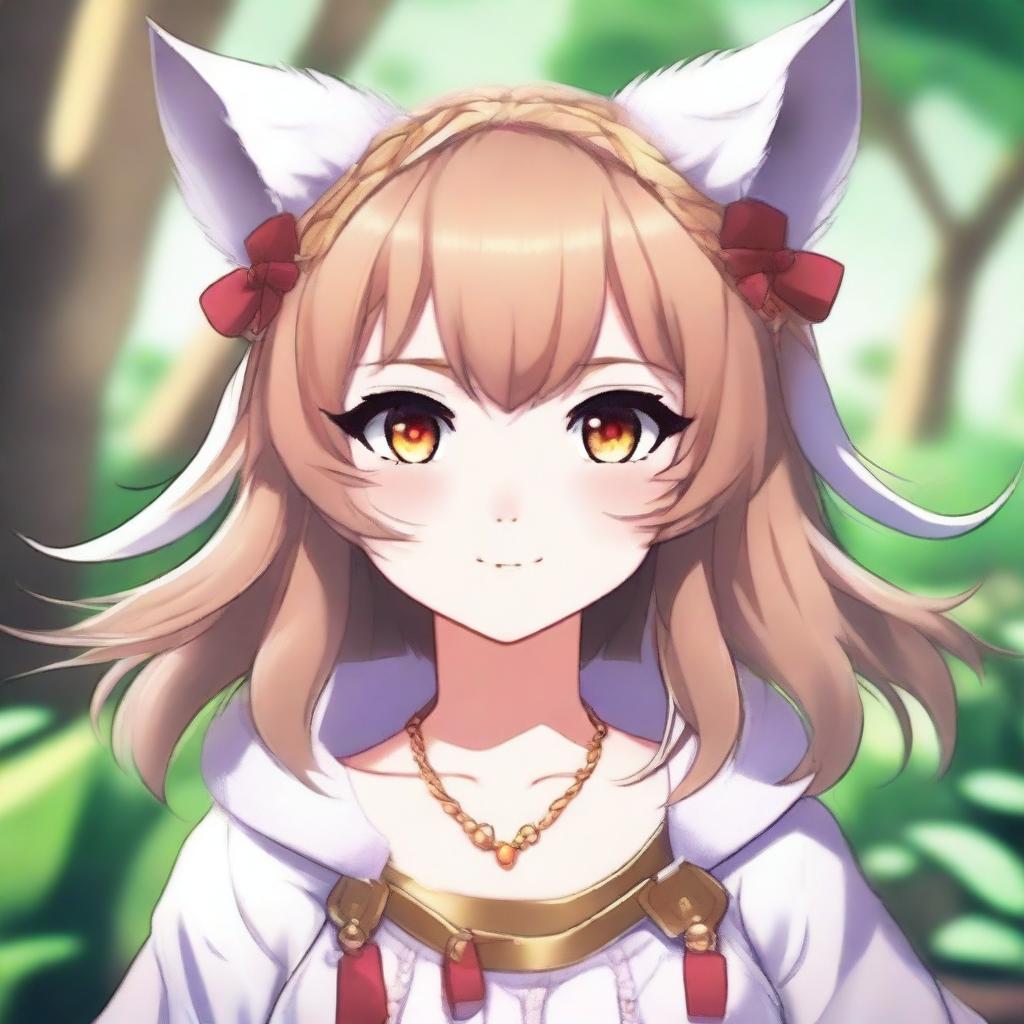 Create an anime-style waifu with lynx ears, inspired by the Iberian Lynx