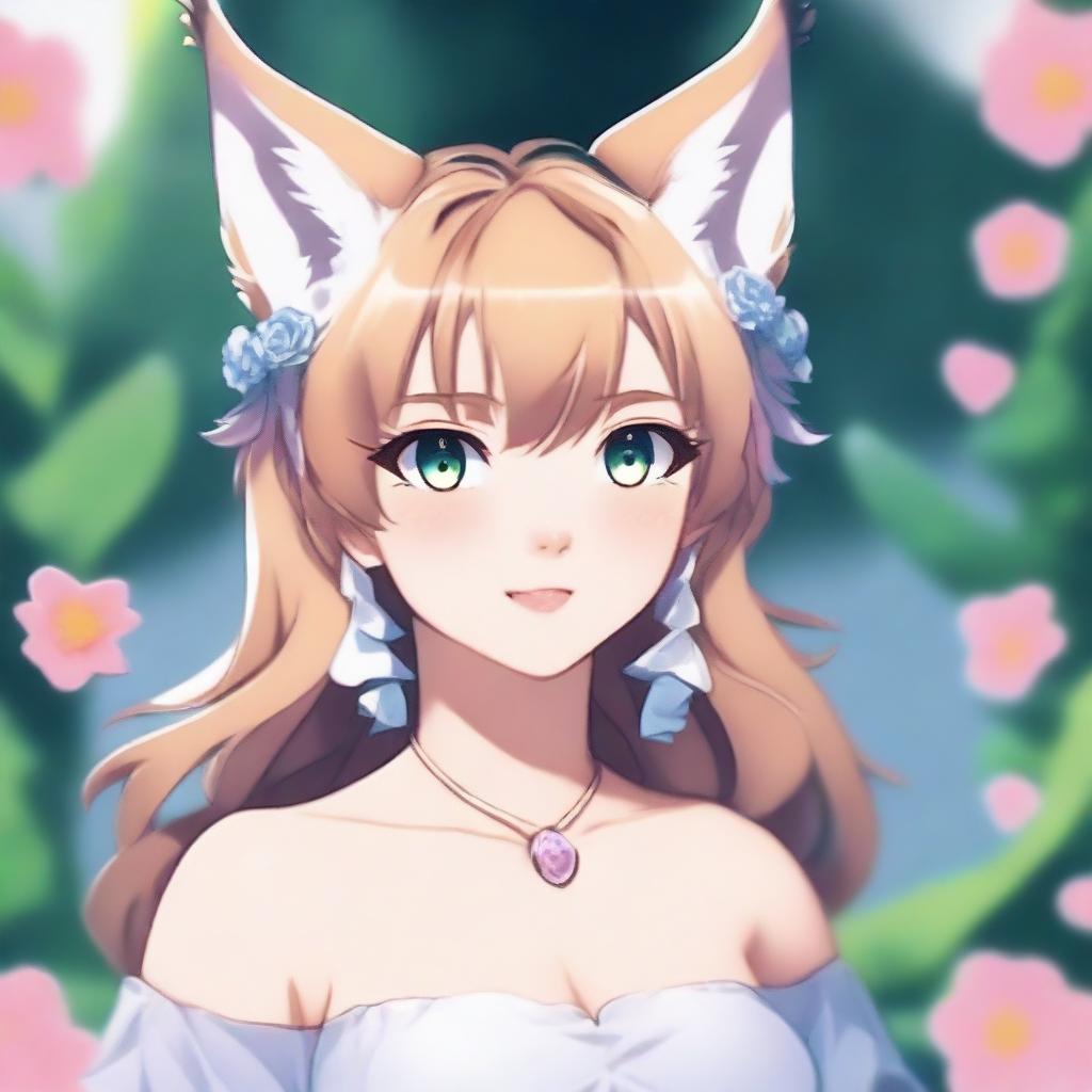 Create an anime-style waifu with lynx ears, inspired by the Iberian Lynx