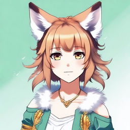 Create an anime-style waifu with lynx ears, inspired by the Iberian Lynx