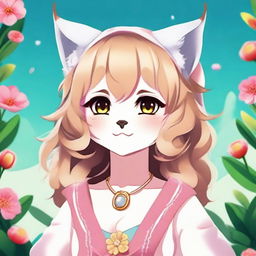 Create an anime-style waifu with lynx ears, inspired by the Iberian Lynx