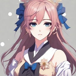 Create an anime-style waifu character inspired by the images provided