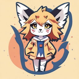 Create an image of a lynx character in the style of Kemono Friends