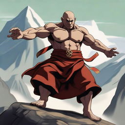 A powerful Goliath monk displaying immense strength